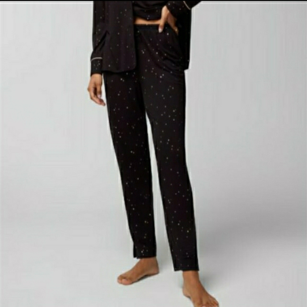 Soma Cool Nights Ankle Pants Black Gold Specks 🖤 RET $54-